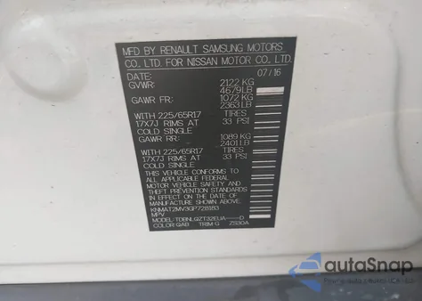 2016 Nissan Rogue Sv из США, поврежденный, VIN KNMAT2MV3GP728183